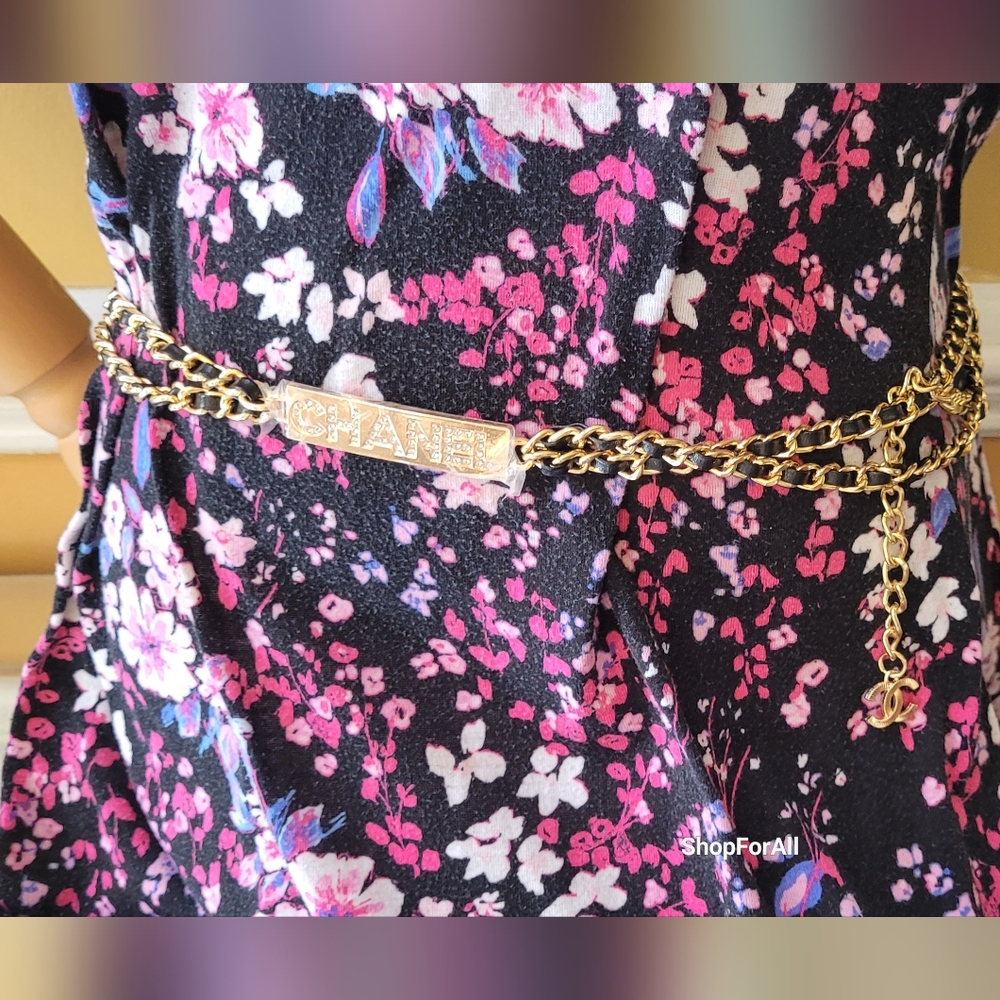Chanel Gold and Black Chain Belt - Picture 8 of 10